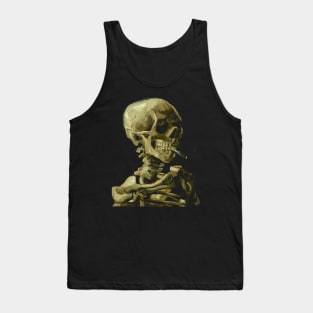 Skull of a Skeleton with Burning Cigarette Tank Top